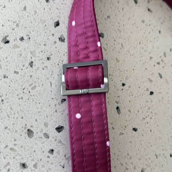 Lug Skipper RFID Shoulder Crossbody Bag Burgundy Dot Quilted Travel Casual EUC - Picture 10 of 12